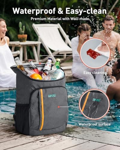 TOURIT Cooler Backpack 30 Cans, Insulated Leak-Proof Bag for Camping, Beach — view 5