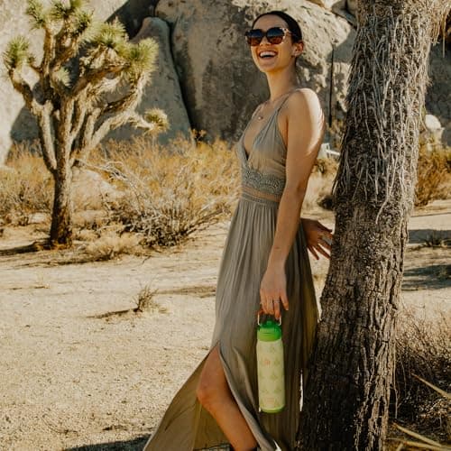BOTTLE BOTTLE 24 oz sports water bottle stainless steel insulated water bottle with straw and pills holder (Tree) — view 2