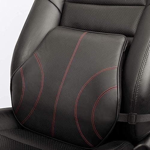 KOYOSO Car Lumbar Support Cushion, Back Support Pillow Leather Memory Foam
