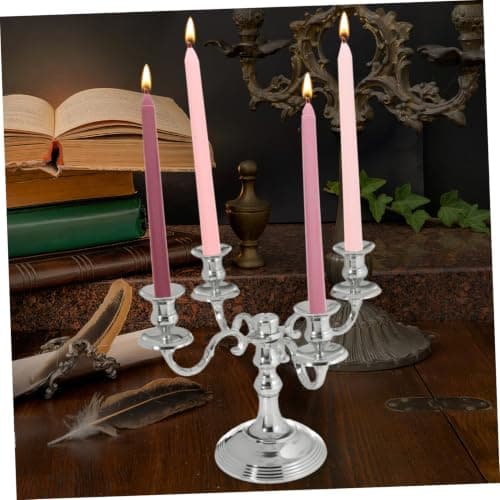 ULTECHNOVO Romantic Scented Taper Candles 4pcs, Nordic Gradient Pink Long Pole Design, Rose Fragrance, Smokeless Dining and Wedding Party Candle Decor — view 6