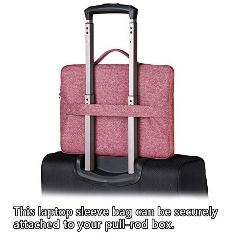 FINDING CASE Macbook Pro 15 inch (A1286/A1398/A1707) Sleeve Pouch Case Shockproof Notebook Carrying Bag for 15-15.4" Laptop Sleeve Handbag with Leather Handle (rose gold) — view 3