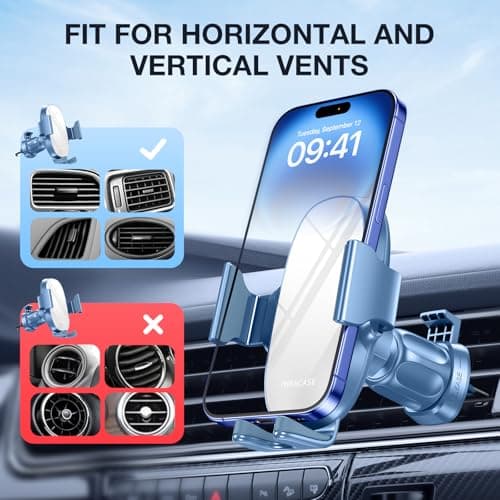 Miracase 2nd Generation Car Phone Holder, Air Vent Phone Holder for Cars 360° Rotation, Mobile Phone Mount Automobile Cradles GPS Vehicle Mount for Vent Van iPhone17 16 15 14 Pro Max 13 12 11 Samsung — view 5