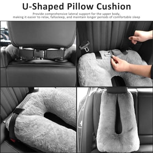 Travel Pillow Multifunctional Car U-Shape Sleeper Hold Comfort Kids Car Pillows Cushion Supports Head Neck for Airplanes Train Travel Essential Flight Pillows for a Long Hauls Sleeping Rest — view 3