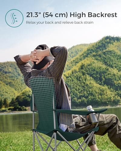 SONGMICS Set of 2 Folding Camping Chairs, Max. Load Capacity 150 kg — view 4