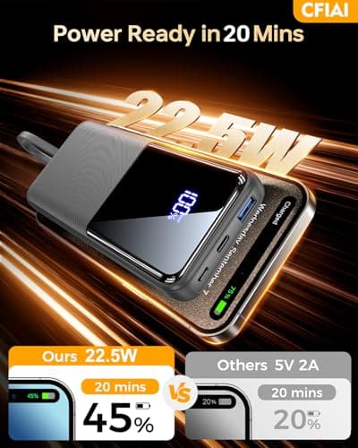 Power Bank Fast Charging, 15000mAh Portable Charger, Dark Gray — view 3