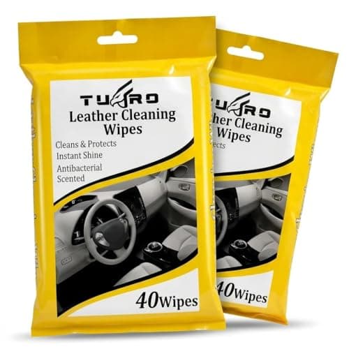 4‑in‑1 Multi‑Purpose Leather Cleaning Wipes | Removes Dirt & Grime | Car, Furniture, Sofas, Jackets, Bags, Shoes & More | Detailer, Protector & Antibacterial Wipes (80 Wipes in 2 Packs)