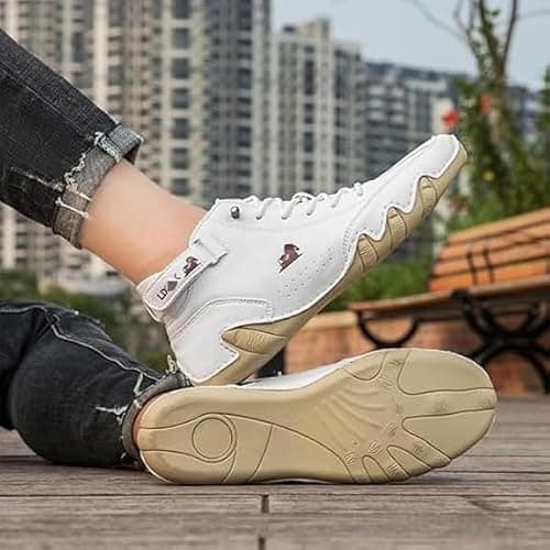 Waterproof Shoes Waterproof Breathable Walking Shoes Suede High Boots Non-Slip Breathable Casual Sneakers for Walking Hiking Camping & Driving Mountain Outdoor Leisure Sneakers Grey — view 3