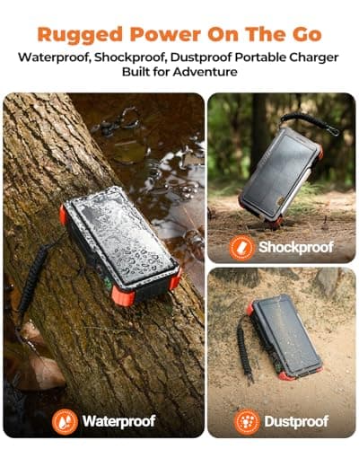 BLAVOR Solar Power Bank with Hand Crank and 4 Cables, 20000mAh Wireless Portable Charger with USB C & Camping Light, 20W Fast Charging Battery Pack for iPhone, iPad, Samsung, All Mobile Phones — view 6