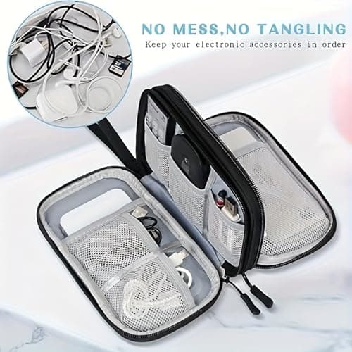 Bojiwavawd Charger Cable Organiser Bag, Cable Organiser Travel Essentials — view 2