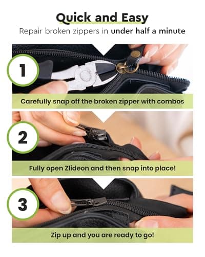 Zlideon Zipper Repair Kit for Plastic Zippers - 1pcs - Black (L/5) — view 6