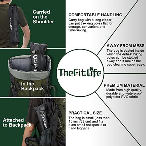 TheFitLife Folding Trekking Poles for Hiking, lightweight Walking Stick — view 6