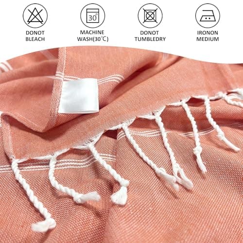 Ouxiaobai Turkish Beach Towel Oversized - 40"x70" Quick Dry Sand Free Thin Beach Towels for Adults, Extra Large Lightweigh Travel Towel(Coral) — view 5