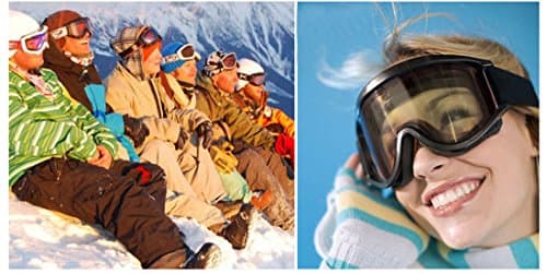 OYMI UV Protection Ski Glasses Airsoft Goggles Snowmobile Bicycle Motorcycle Goggles (Black Frame Clear Lenses) — view 6