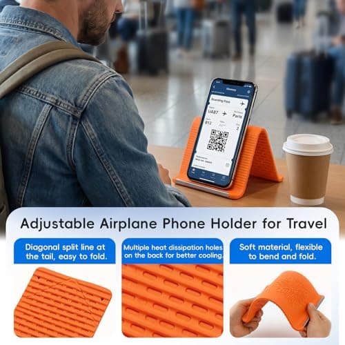 QCGNIUI Portable Foldable Silicone Phone Holder, Anti Slip Phone Holder Desk Flexible Rollable Silicone Multi Angle Adjustable Phone Stand for Mobile Phones & Tablet, 1PCS — view 3