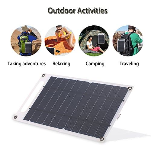 Lixada Solar Panel USB 7.8W Portable Ultra Thin Monocrystalline Silicon Solar Panel Charger USB Port for Cell Phone Outdoor Camping Climbing Hiking — view 2