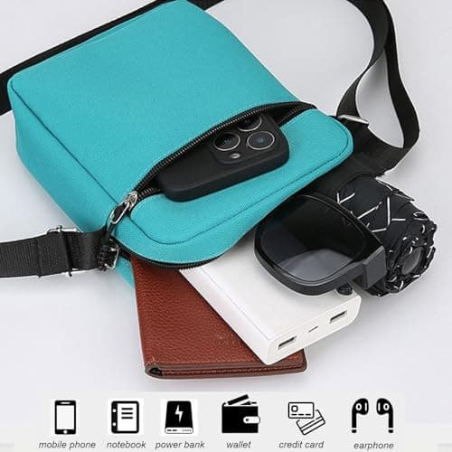 Women Cross Body Bag, Nylon Crossbody Shoulder Bag, Small Messenger Bag with Zipper and Adjustable Strap, Lightweight Phone Bags for Women, Casual Chest Sling Bag for Travel Outdoor Daily Use (Red) — view 4