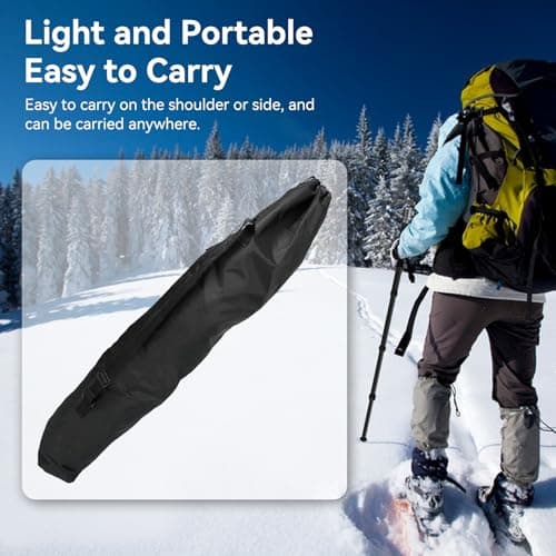 Cyrank Snowboard Bag, Ski Bag Ski Kit Bags Ski Backpacks Snowboard Travel Bag Padded Ski Bag Long Ski Bag Ski Travel Bag Double Ski Bag for Men and Women, 120cm Long — view 3