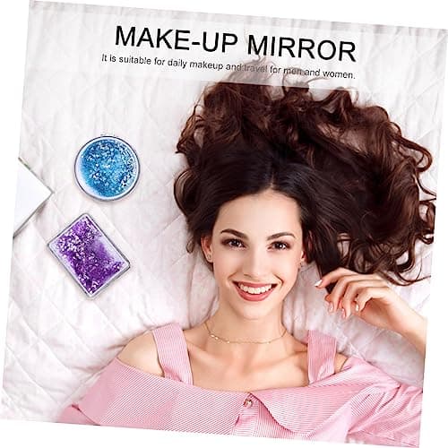 DOITOOL 2pcs round Double Sided Portable Makeup Mirror Abs Foldable — view 3