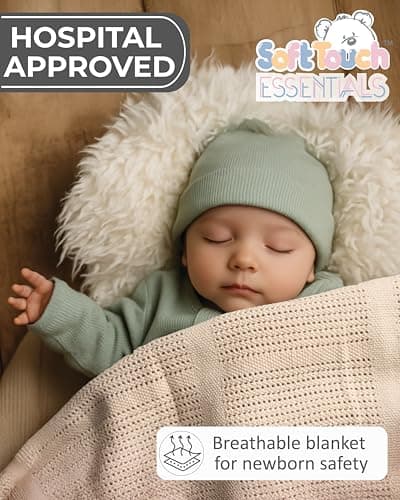 Soft Touch Newborn Essentials 70 x 90cm Cotton Baby Cellular Blanket for Pram, Car Seat and Cot Bedding — view 2