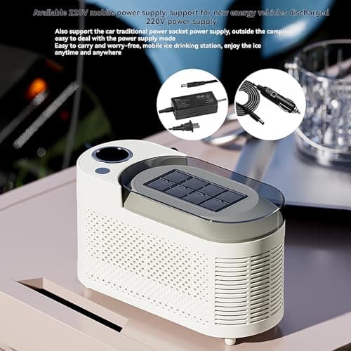 Ice Maker Machine,Compact Ice Maker Machine, Electric Automatic Ice Making, 8 Cubes/Batch, 120W Energy Efficient, USB-C & Car Charger Compatible For Office/Travel (Cream Colour) — view 4