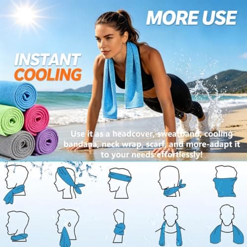 Cooling Towels for Hot Weather,5 Pack Cooling Towels,Cooling Scarf for Neck — view 5