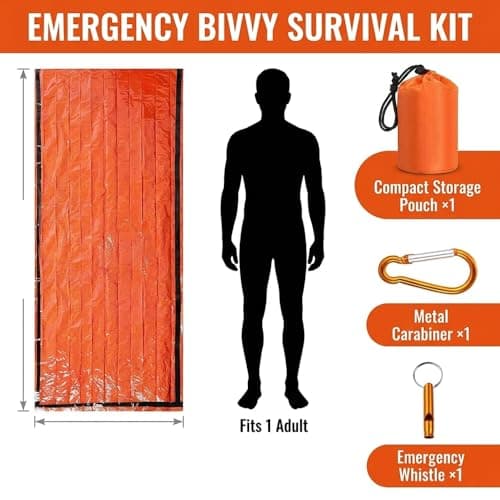 Reyuvidep Emergency Survival Sleeping Bag, Reusable Bivvy Bag for Outdoor Camping, Hiking — view 2