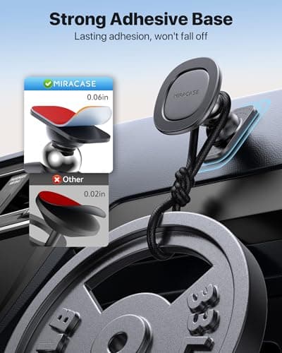 miracase Car Phone Holder Magnetic【Strong Magnets】 Magnetic Phone Holder for Cars Dashboard, 360 Adjustable Car Phone Mount Cradle for iPhone, Galaxy, All 4.0''-7'' Smartphones — view 3