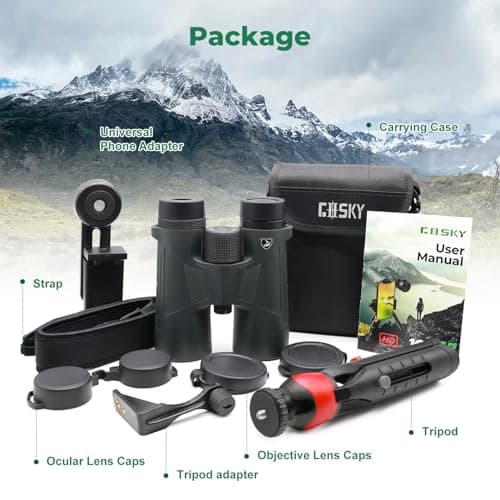 Gosky 10X42 Binoculars for Adults High Powered With Phone Adapter & Tripod — view 6