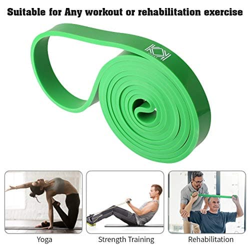 KK Resistance bands for men and women fitness band (25 – 50 lbs) pull up resistance bands Suitable for home, gym workout exercise flexibility and strength training .(Green: 25 – 50 lbs) — view 3