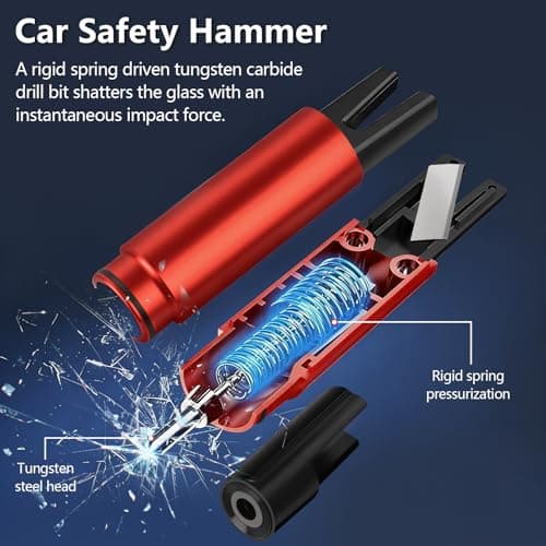MOXYOY 2-in-1 Window Breaker and Seat Belt Cutter with Holders — view 4