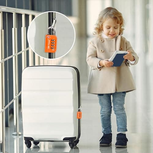 OW-Travel Suitcase Locks, TSA Approved Luggage Padlocks, Orange, 2 Pack — view 2