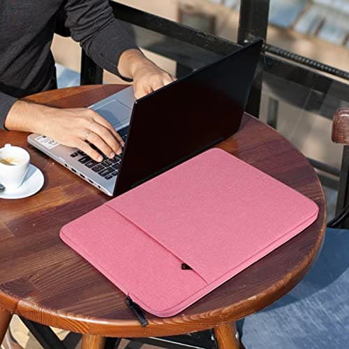 Chelory 17.3 17.5 Inch Laptop Sleeve Compatible for 17.3 17.5" HP Dell Lenovo Asus Acer Notebook Ultrabook Chromebook, Computer Shockproof Protective Cover Bag Carrying Case Handbag with Pocket, Pink — view 6