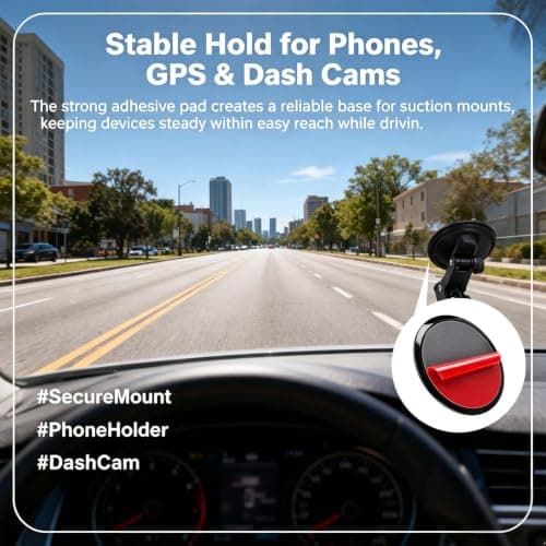 3 Pack Round Car Dashboard Adhesive Pads For Dash Cam Dashcam Sticky Pads — view 5