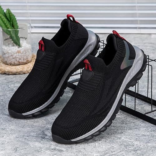 Unisex Slip On Walking Shoes Knit Running Trainers Lightweight Sneakers — view 5