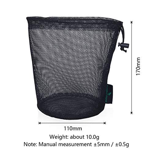 iBasingo Mesh Drawstring Bag Stuff Sacks with Cord Lock, Black 5 Pack BVP02 — view 2