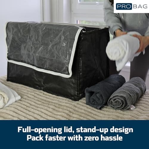 Moving Bags - Moving Boxes Storage – 100L - WATERPROOF Grade, Reusable Zippered Tote for Moving House, Clothes Storage, Camping, Attic & More – Industrial Strength Laundry & Utility Bag (6 Bags) — view 3