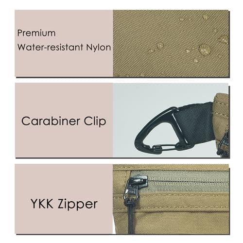 Small Zipper Pouch with Carabiner Clip, Small Nylon Travel Bag with Zipper Water-Resistant Multipurpose Digital Cosmetics Toiletry Tool Storage Pouches for Travel Essential, Toiletries, Gym — view 5