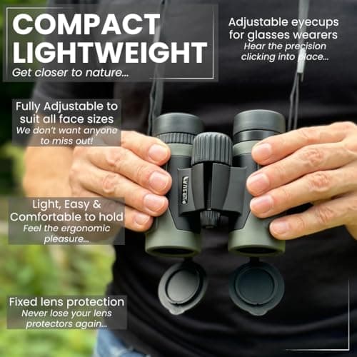 PURSUAL 8x32 Compact Binoculars for Adults High Power for Bird Watching, Hiking, Hunting, Concerts, Travel & Outdoor Adventures. Lightweight & Waterproof providing Crisp, Clear & Bright Images — view 3
