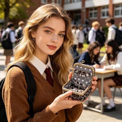 Travel Jewelry Box Leather Fashion Women Pouch — view 4