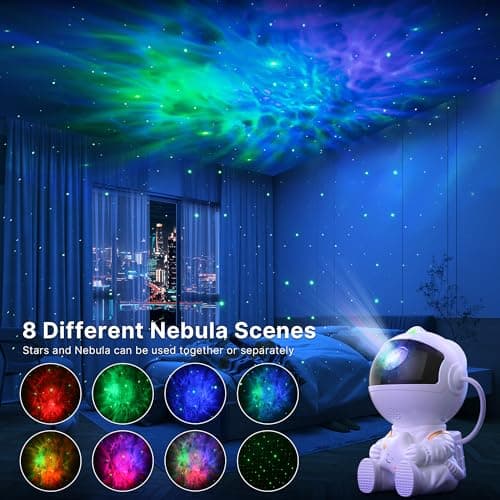 Mexllex Astronaut Galaxy Projector, Star Projector Night Light, Spaceman Light Projector with Remote Control, USB Powered 360° Adjustable Space Buddy Projector for Kids Bedroom Adults Room — view 4