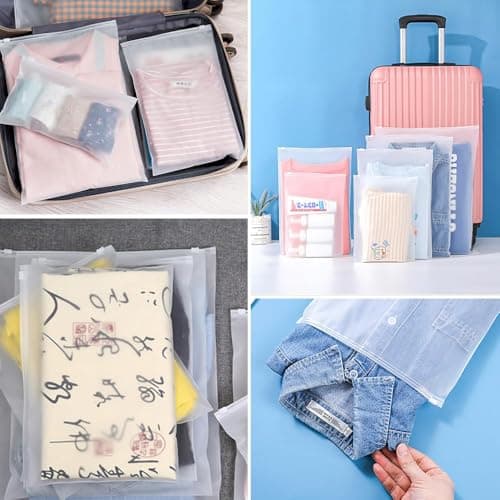 30 Pack Ziplock Bags for Clothes, Reusable Hospital Bag Organiser Pouches — view 6