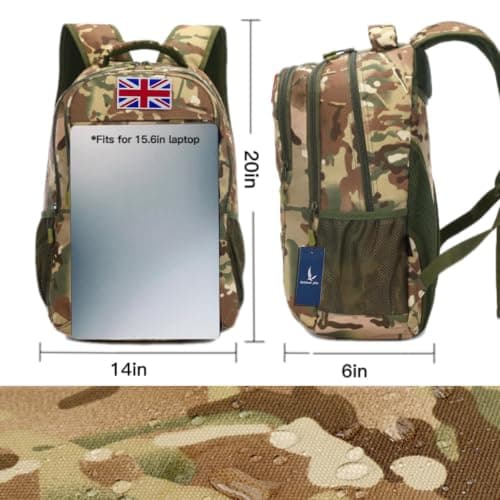 outdoor plus 40L Tactical Military Hiking Backpack, USB Type-C for Boys Men — view 3