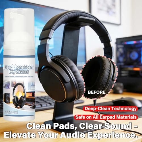 Deeply Cleaning Headphone Ear Cushion Cleaner for Gaming Headsets Without Water 120ML Capacity Quick Dry Earpad Cleaner — view 5