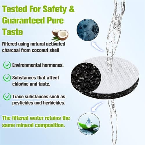8 Pack Micro Water Filter Discs for Brita Fill and Go Water Filters Bottles Carafes, NSF42 Certified Mini Water Filter Disc Replacement for Reducing Chlorine, Microparticles and Other Impurities — view 3