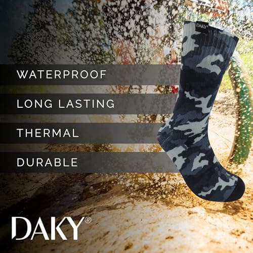 DAKY Waterproof Socks for Men Women - Warm Thick Ultimo Mid-Calf Waterproof Socks (UK, Alpha, L, Regular, Regular, Camo) — view 4