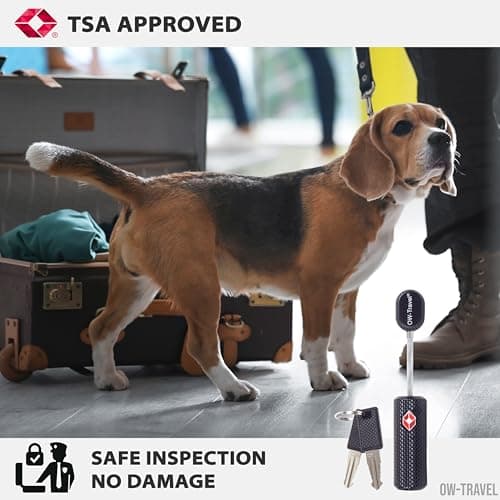 OW-Travel Suitcase Locks with Keys, TSA Approved Luggage Padlocks, Black 2 — view 5