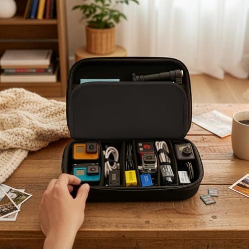 SUNNYNEST Sunglasses Box Travel Sunglasses Organizer Glasses Case Multiple Pairs with Adjustable Slots Portable Eyeglasses Case Storage Box for Men Women (Black) — view 2