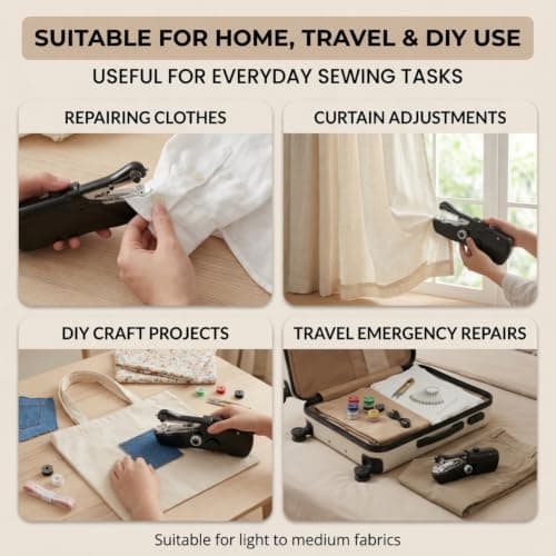 Portable Mini Sewing Machine, USB/Battery Powered Handheld Sewing Tool Set — view 6