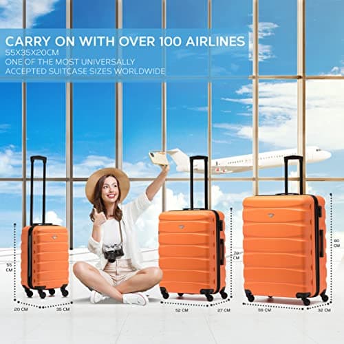 Flight Knight Lightweight 4 Wheel ABS Hard Case Medium Suitcase Approved for Over 100 Airlines Including easyJet, British Airways, Ryanair, Jet2, Emirates & Many More - Check-in Medium Size 25" — view 2