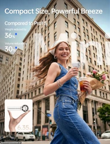 JISULIFE Handheld Fan, PU Leather Design, 30H Cooling, Aroma Diffuser — view 6